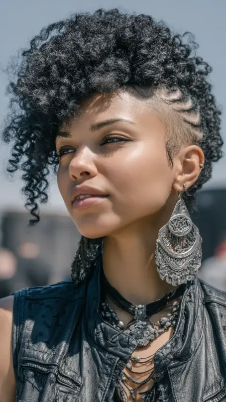 Short Curly Mohawk Crochet -  short crochet hairstyles 