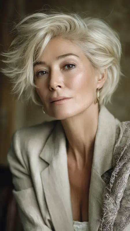 Short Feathered Cut with Lifted Crown - Hairstyles For Women Over 50 With Thinning Hair