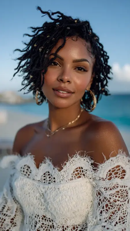 Short Goddess Locs Crochet -  short crochet hairstyles 