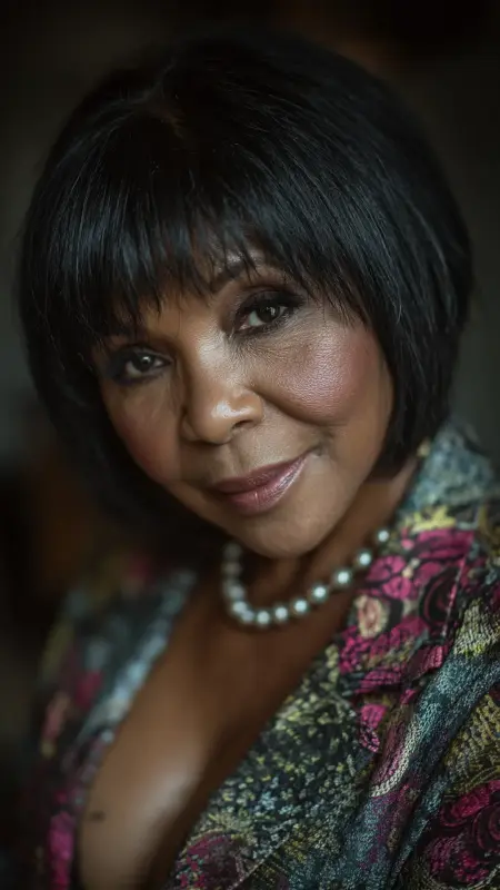 Short Layered Cut with Feathered Bangs - Hairstyles for Older Black Women