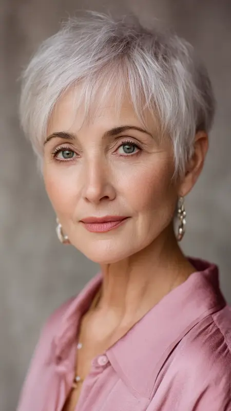 Short Layered Cut with Volume Crown - Short Layered Hairstyles For Older Women