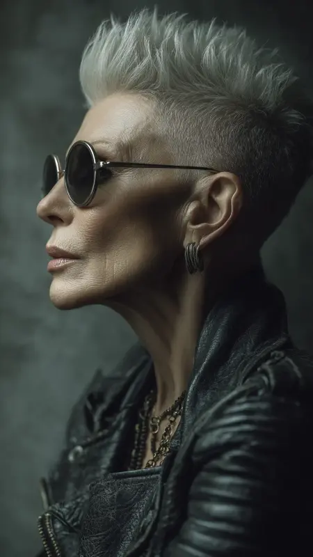 Short Mohawk-Inspired Cut - Sassy hair older women
