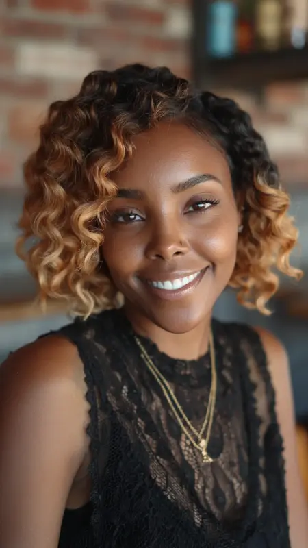 Short Ombre Crochet Bob -  short crochet hairstyles 