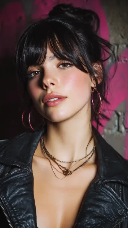 Short Shag with Butterfly Bangs - Butterfly bangs