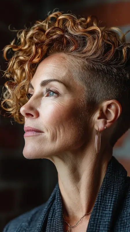 Short Stacked Curly Cut with Nape Undercut - Short Curly Haircuts For Women Over 50