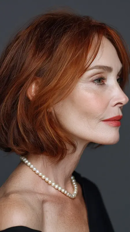 Shoulder-Length Blunt Bob with Face-Framing Layers - Shoulder Length Haircuts For Older Women