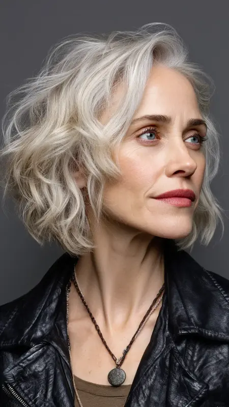 Shoulder-Length Cut with Angled Layers - Shoulder Length Haircuts For Older Women