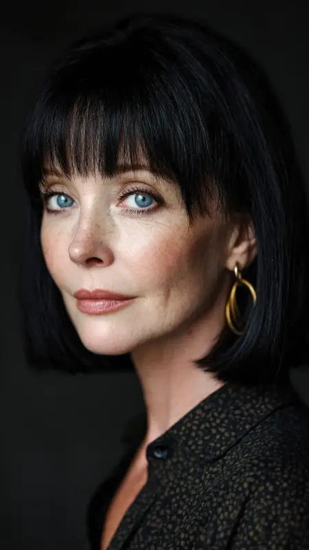 Shoulder-Length Cut with Baby Bangs - Shoulder Length Haircuts For Women Over 60