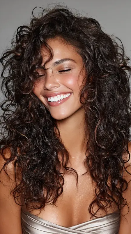 Shoulder-Length Cut with Face-Framing Curls - Shoulder length haircut for round faces