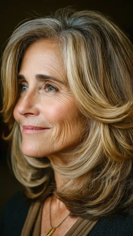 Shoulder-Length Cut with Feathered Layers - Sassy hair older women