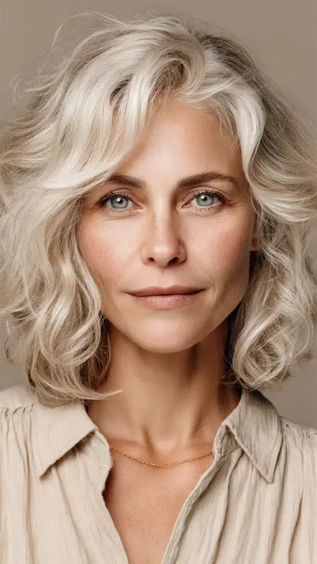 Shoulder-Length Cut with Flipped Ends - Medium length haircuts for women over 50