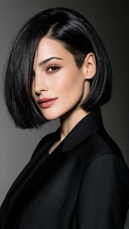 Shoulder-Length Cut with Hidden Undercut - Shoulder length haircut for round faces