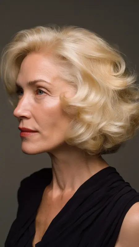 Shoulder-Length Cut with Sculpted Volume - Shoulder Length Haircuts For Older Women