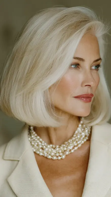 Shoulder-Length Cut with Tucked-In Ends - Shoulder Length Haircuts For Women Over 60