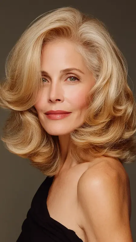 Shoulder-Length Cut with Voluminous Crown - Shoulder Length Haircuts For Older Women