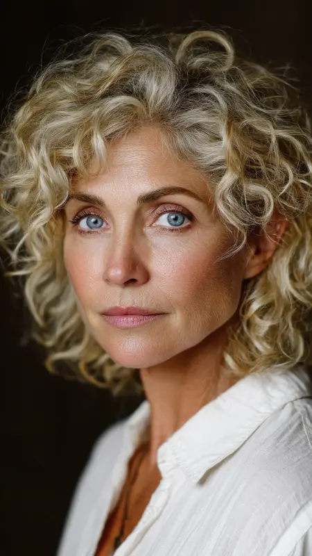 Shoulder-Length Layered Curls - Hairstyles For Women Over 60 With Curly Hair