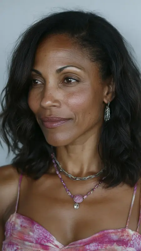 Shoulder-Length Layers with Soft Waves - Hairstyles for Older Black Women
