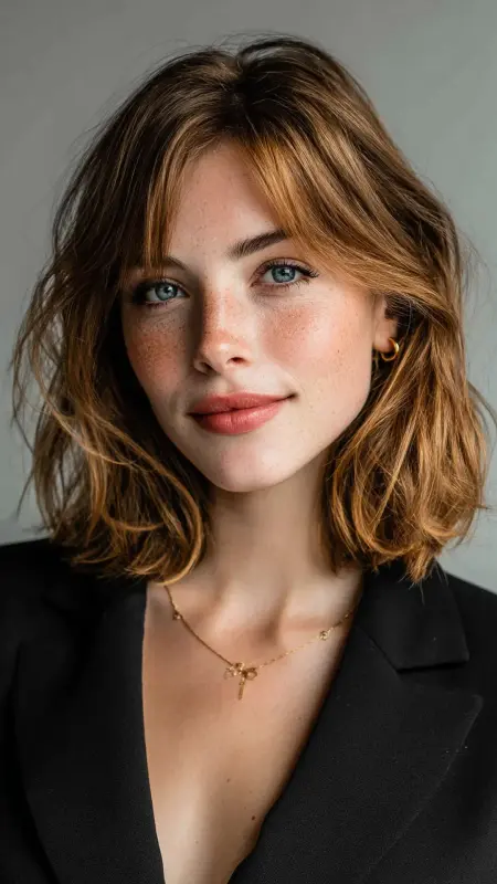 Shoulder-Length Lob with Soft Waves - Classy haircuts for women