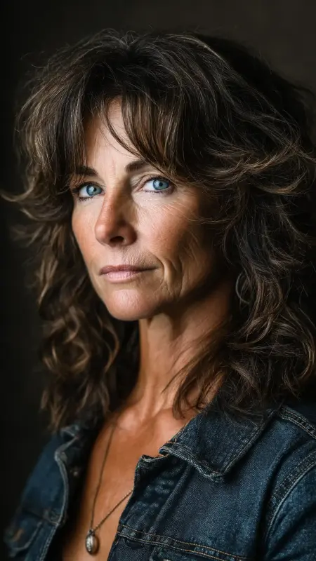 Shoulder-Length Shag with Curtain Bangs - hair styles for women over 40