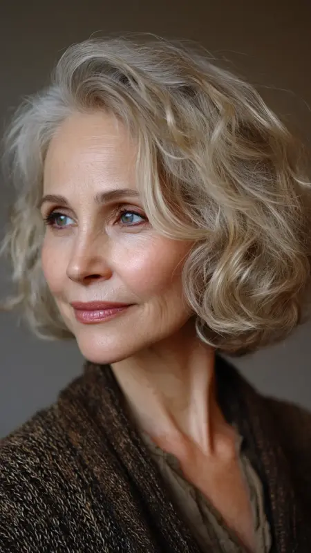 Shoulder-Length Soft Perm - Medium length haircuts for women over 50