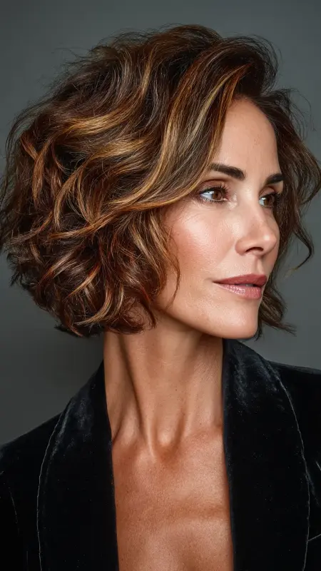 Side-Parted Lob with Soft Curls - Shoulder Length Hairstyles For Women Over 60