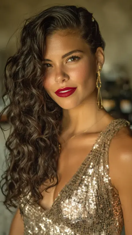 Side-Swept Coarse Waves - Coarse Hairstyles For Women