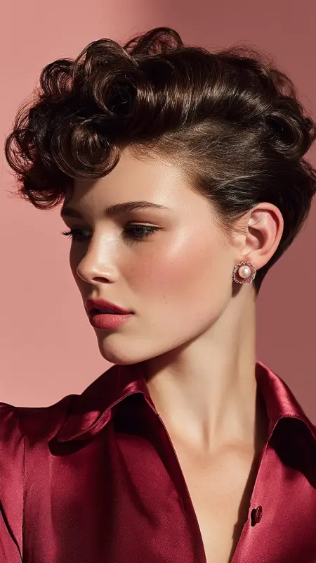 Side-Swept Pixie with Spiral Curls - Short pixie haircuts for curly hair