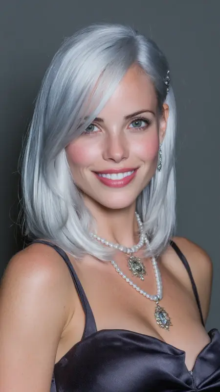 Silver Faux Bob - silver hair color ideas