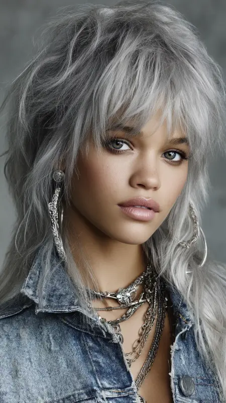 Silver Frost Shag Cut - silver hair color ideas