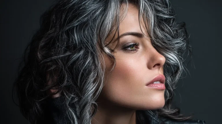 Silver highlights on dark hair 2