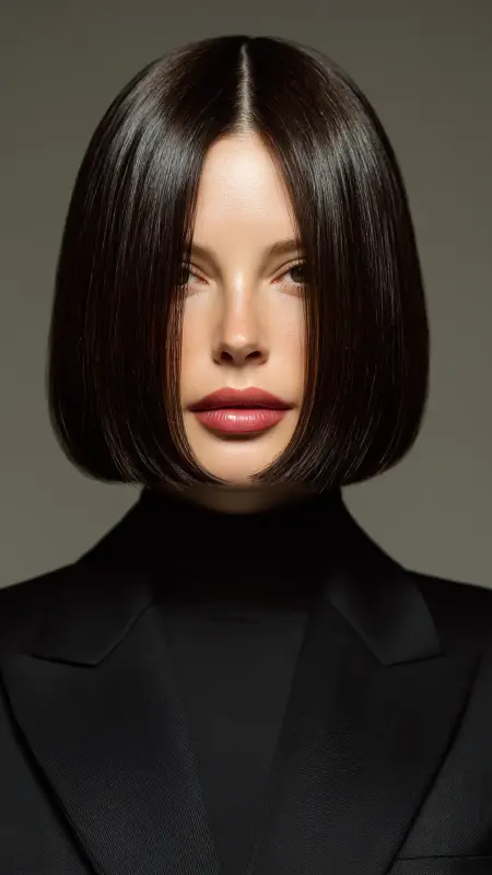 Sleek Blunt Bob - bob haircuts for women over 60 with fine hair
