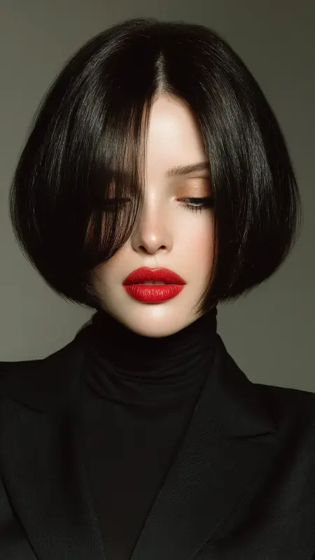 Sleek Feathered Bob with Center Part - Feathered Bob Hairstyles