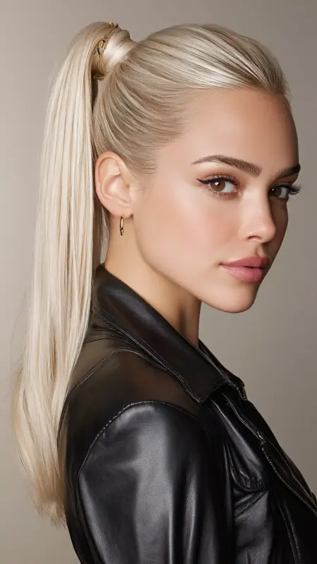 Sleek High Ponytail - Glass Hair