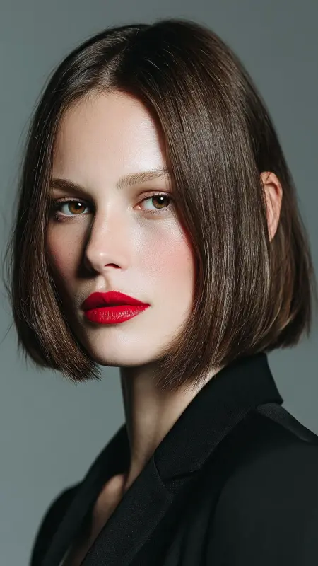 Sleek Inverted Bob with Sharp Angles - Inverted Bob Haircuts For Fine Hair