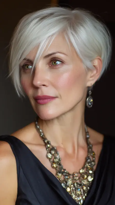 Sleek Long Pixie - Haircuts For Women Over 50 With Fine Hair
