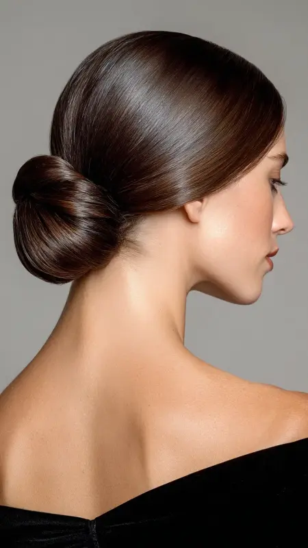 Sleek Low Bun - Glass Hair