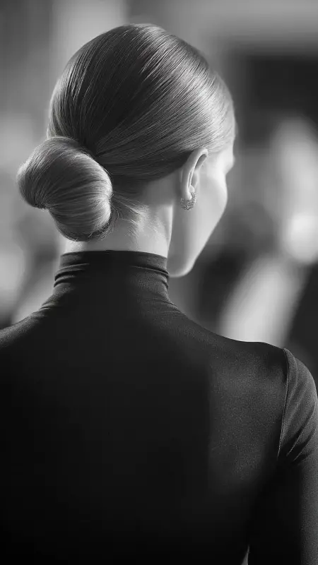 Sleek Low Chignon - Hairstyles for women over 70 with fine hair