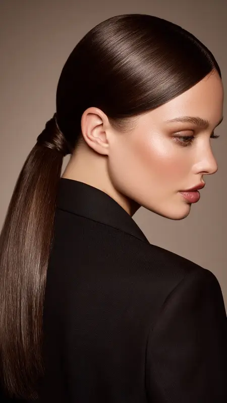 Sleek Low Ponytail - Long Haircuts For Women Over 40
