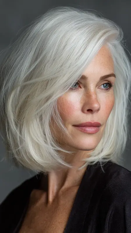 Sleek Shoulder-Length Cut with Tapered Ends - Shoulder Length Haircuts For Women Over 60