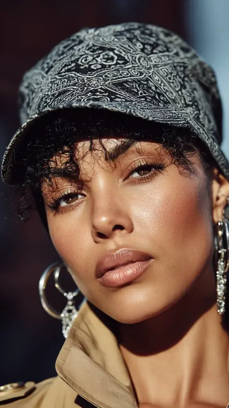 Slicked Edges with Puff and Beanie - Curly Hairstyles With Beanies