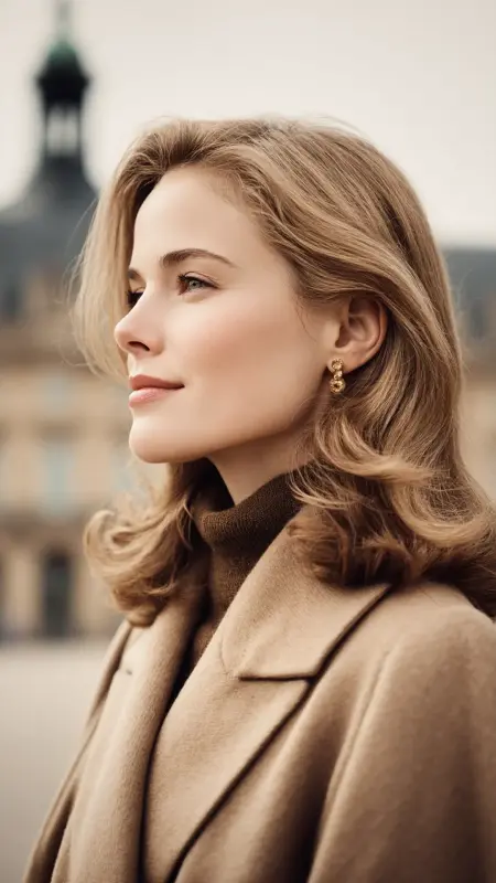 Smoked Beige Brown - Softly Curled Ends - Old money hair color
