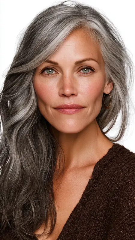 Smoky Gray Blend - Hair color ideas for women over 50