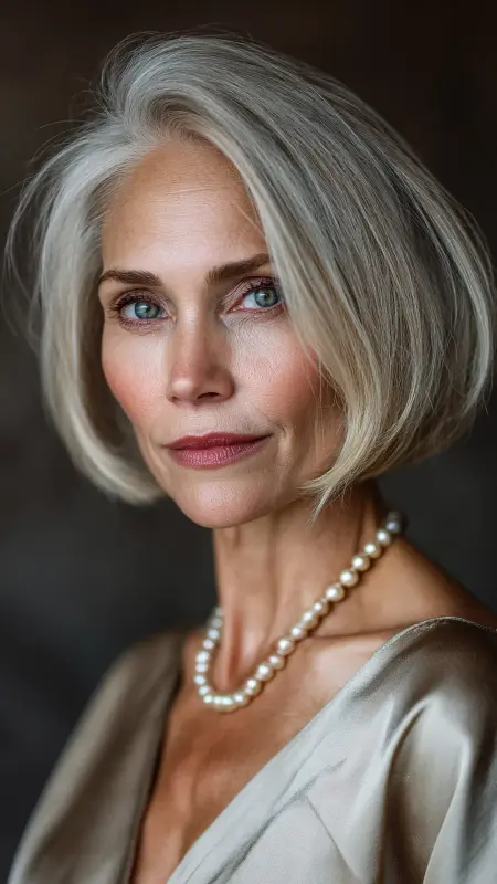 Soft Angled Bob - Haircuts For Women Over 50 With Fine Hair