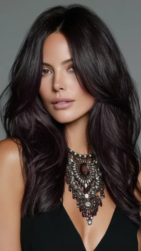 Soft Black with Violet Undertones - Hair color ideas for women in 30s
