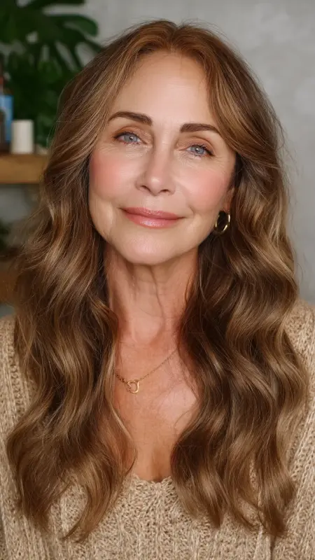 Soft Caramel Babylights - Hair color ideas for women over 50