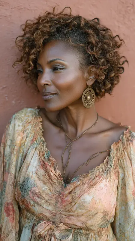 Soft Cropped Curls - Short Haircuts For Black Women Over 50