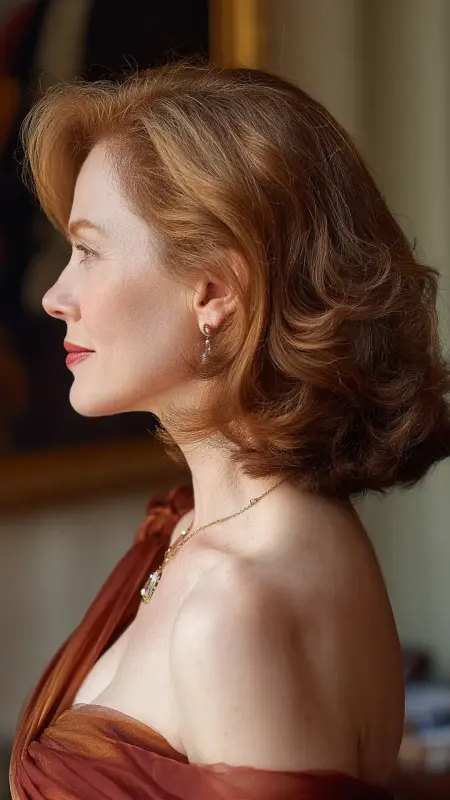 Soft Curls with Layered Ends - Shoulder Length Haircuts For Women Over 60