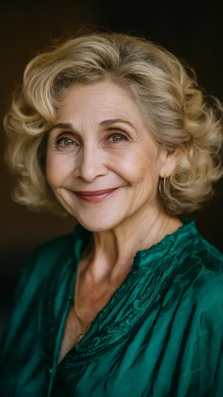 Soft Curls with Mid-Length Cut - Hairstyles for over 70 year old women