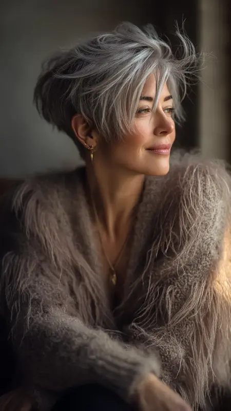 Soft Feathered Cut - medium length hair for women over 50