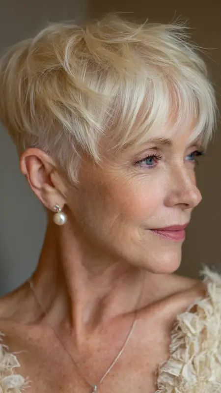 Soft Feathered Pixie - Pixie Cut Hairstyles For Older Women